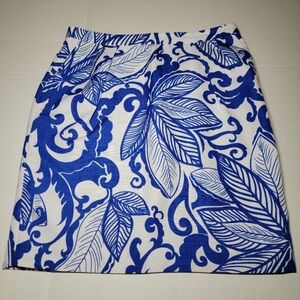 💚Attention‎ Blue White Floral ALine Women's Size 16